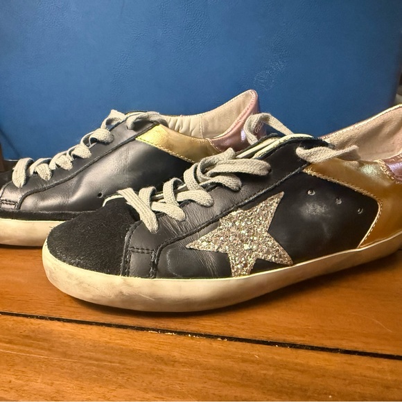 Golden Goose Black and Gold Sneakers - Picture 2 of 5